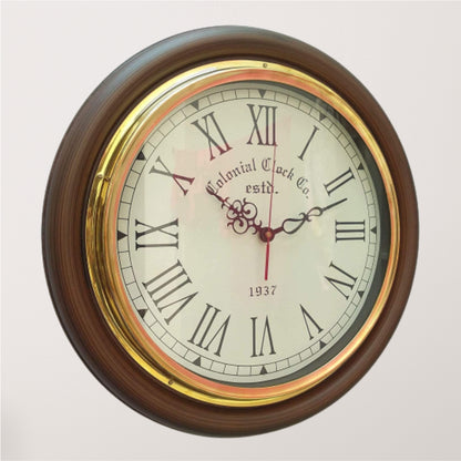 Colonial Wooden Wall Clock