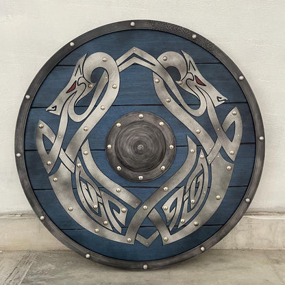 Wooden Viking Dragon Shield, Battle Ready Valhalla Viking Shield Gift For Men
