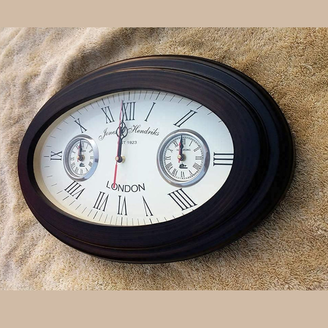 Oval Wooden Wall clock - 17