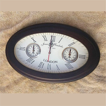 Oval Wooden Wall clock - 17"