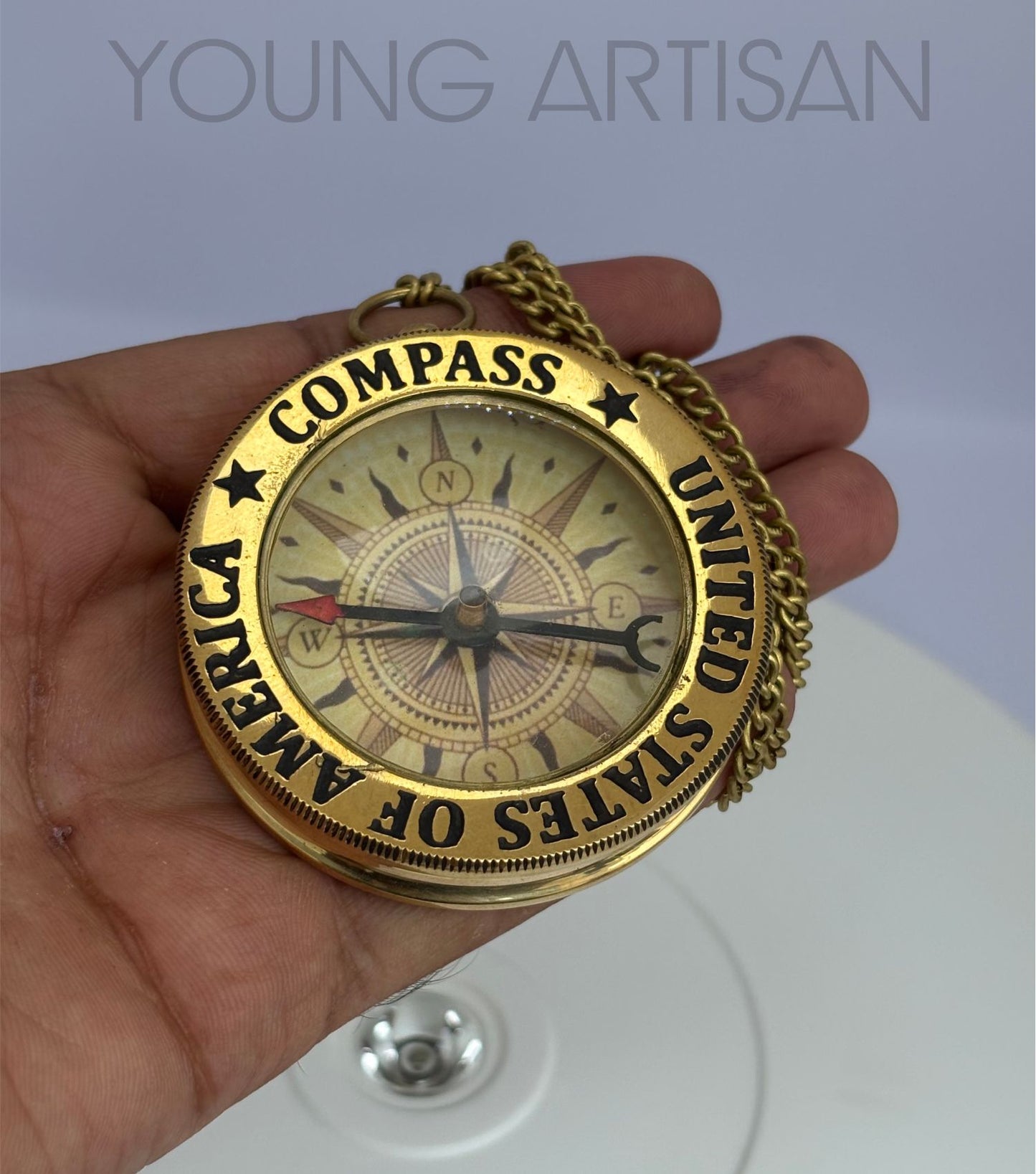 2.5" Brass Vintage Navigational Compass