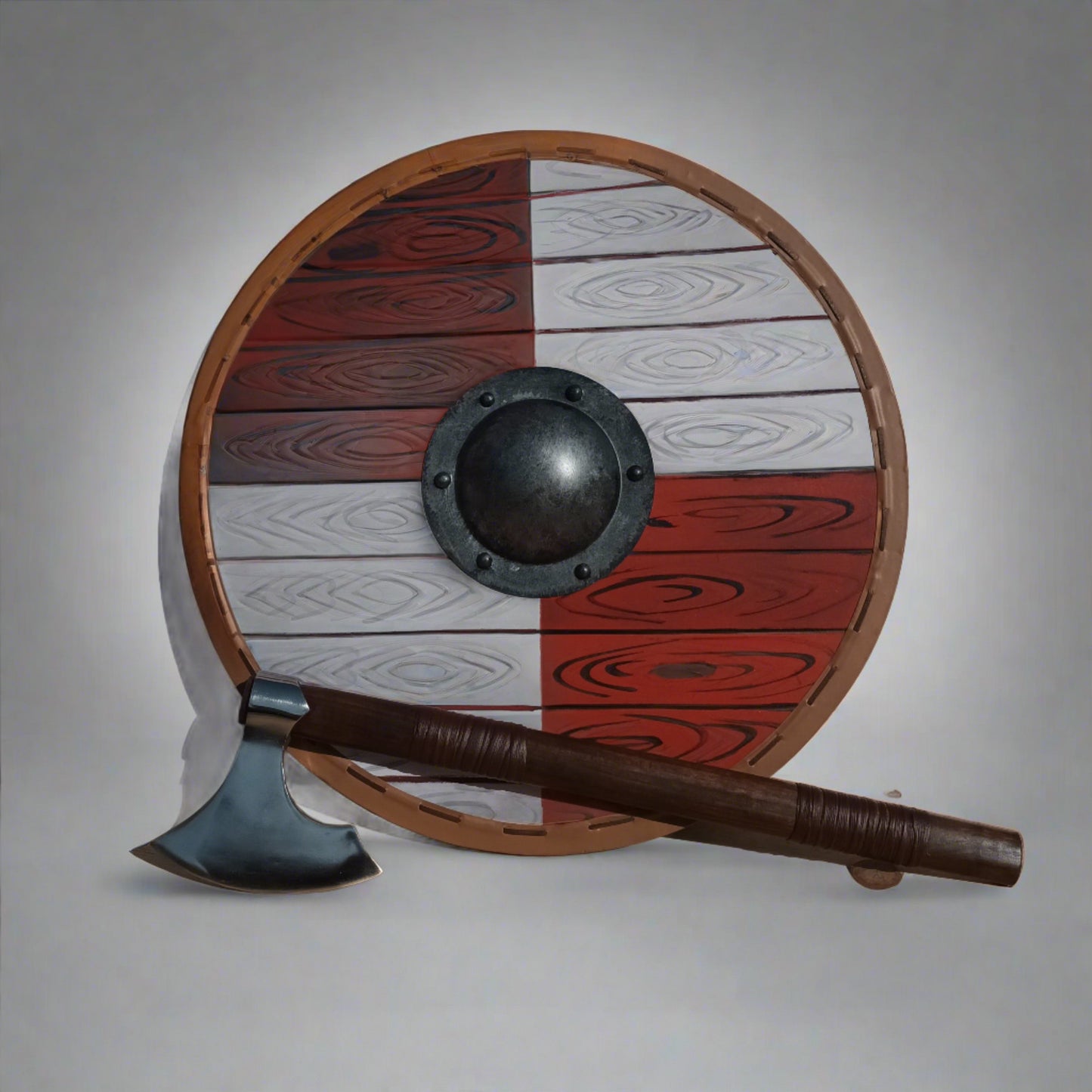 Viking Battle Wooden Shield & Axe 24 Inches